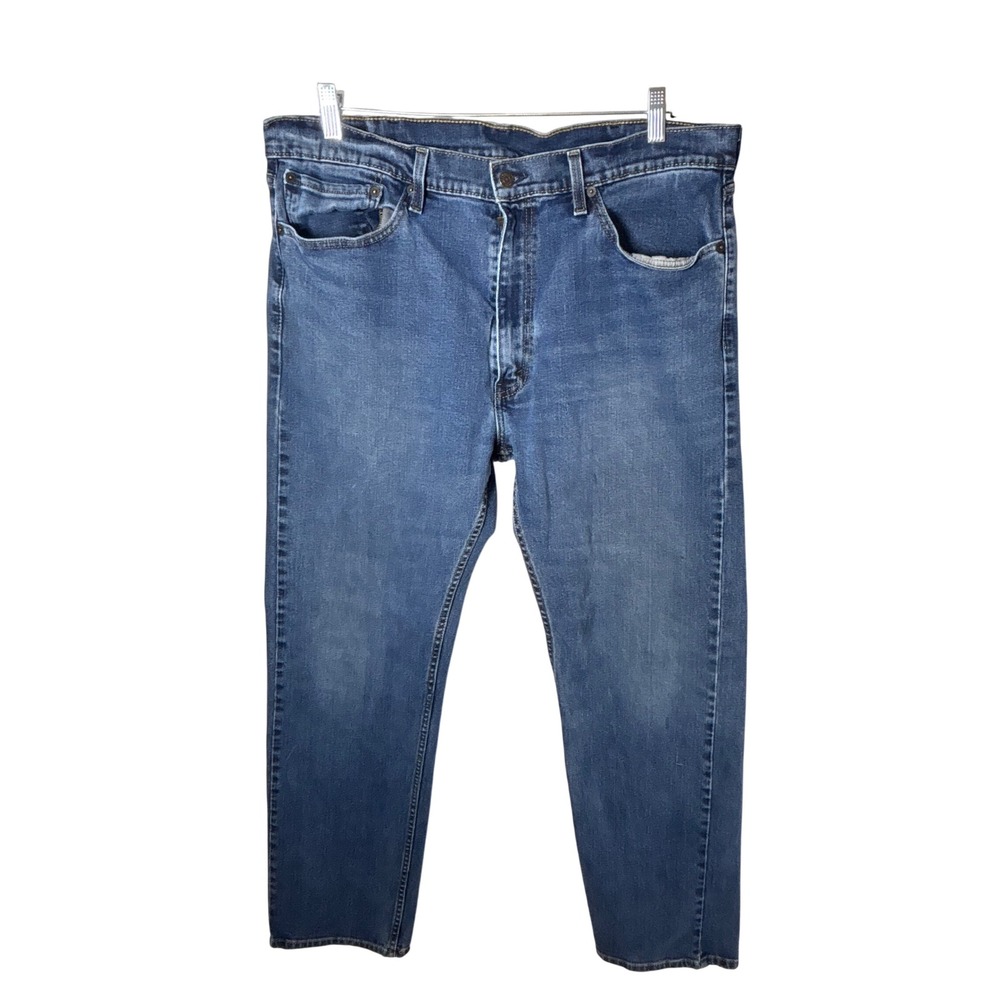 Levis 505 Regular Fit Straight Leg Jeans Mens 38x32 Medium Wash Blue Denim